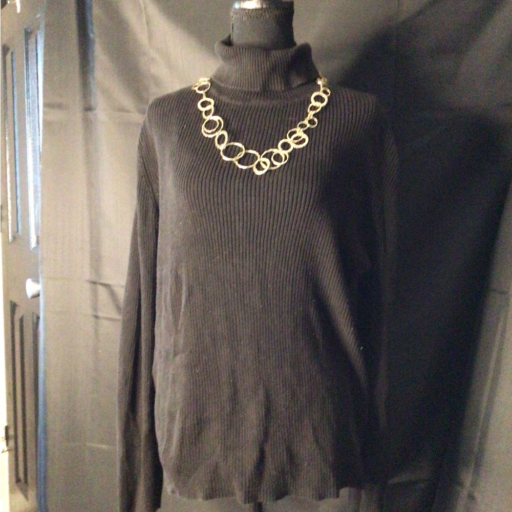 #908.  Faded Glory Black Cowl Neck Sweater